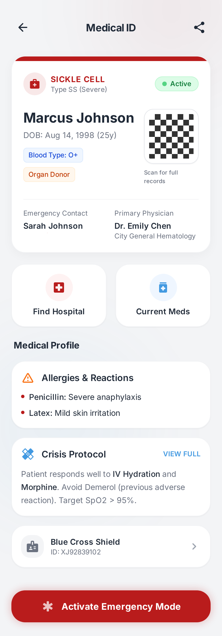 Medical ID Screen